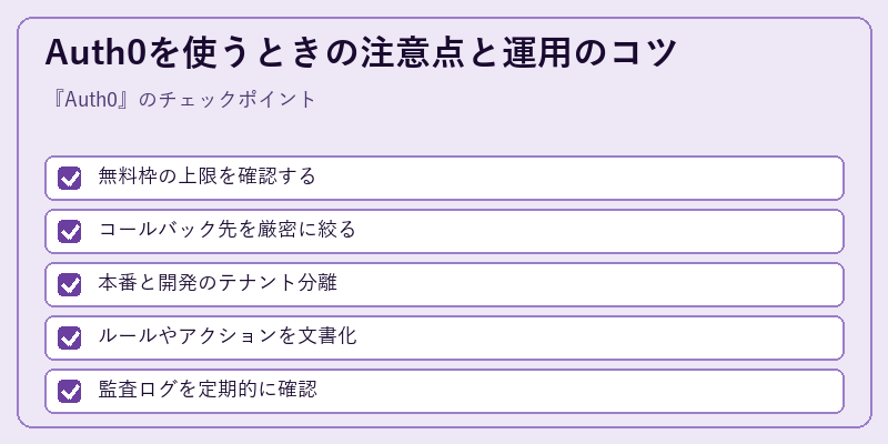 Auth0を使うときの注意点と運用のコツ