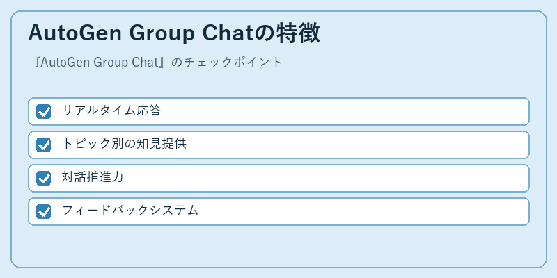 AutoGen Group Chatの特徴
