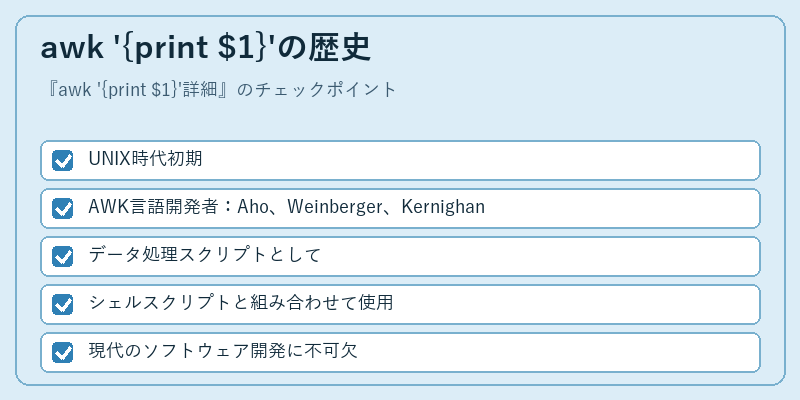 awk '{print $1}'の歴史