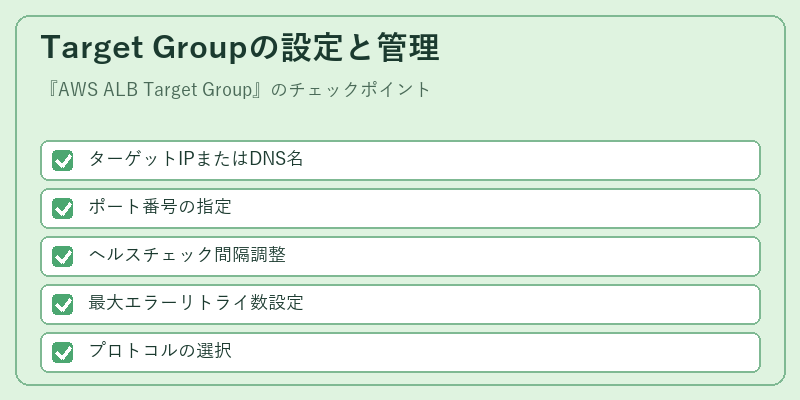 Target Groupの設定と管理