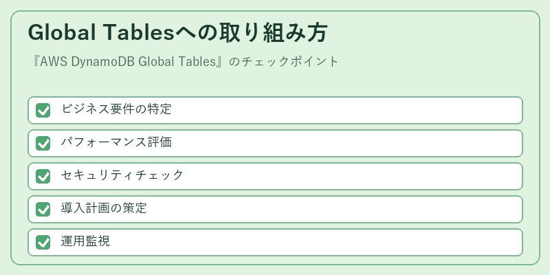 Global Tablesへの取り組み方