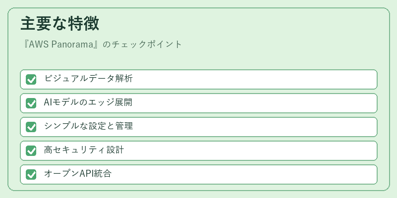 主要な特徴
