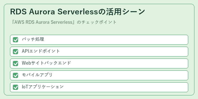 RDS Aurora Serverlessの活用シーン