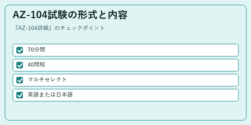 AZ-104試験の形式と内容