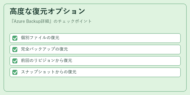高度な復元オプション