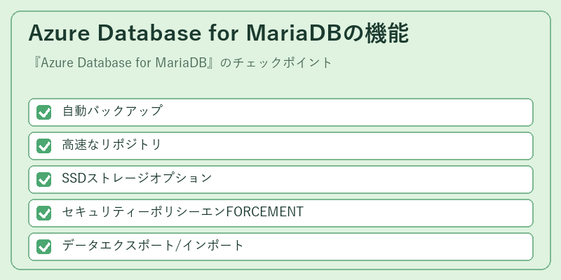 Azure Database for MariaDBの機能