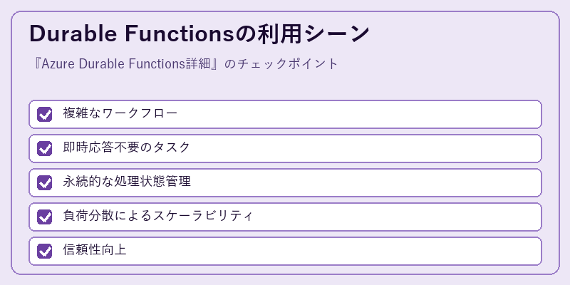 Durable Functionsの利用シーン