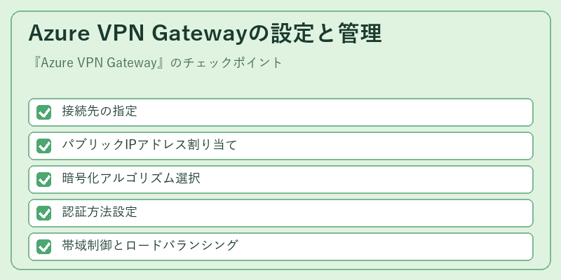 Azure VPN Gatewayの設定と管理