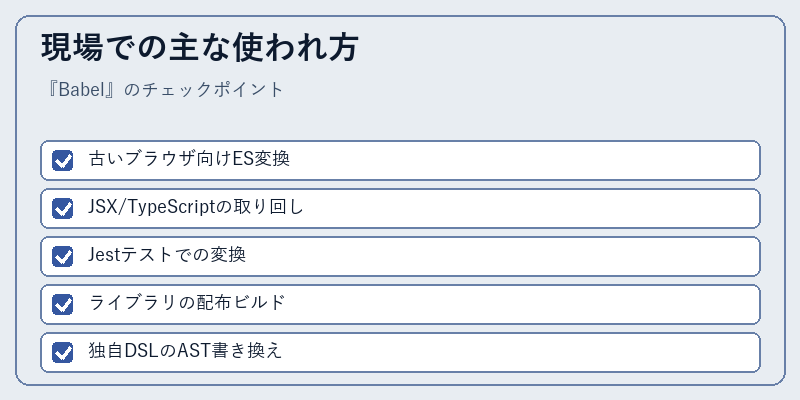 現場での主な使われ方