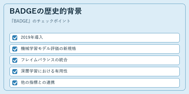 BADGEの歴史的背景