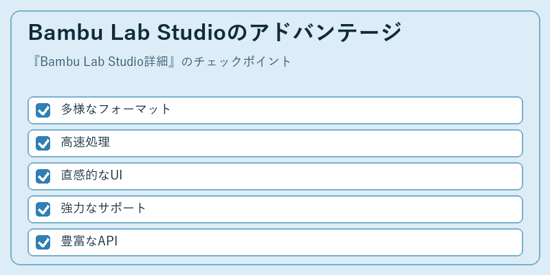 Bambu Lab Studioのアドバンテージ