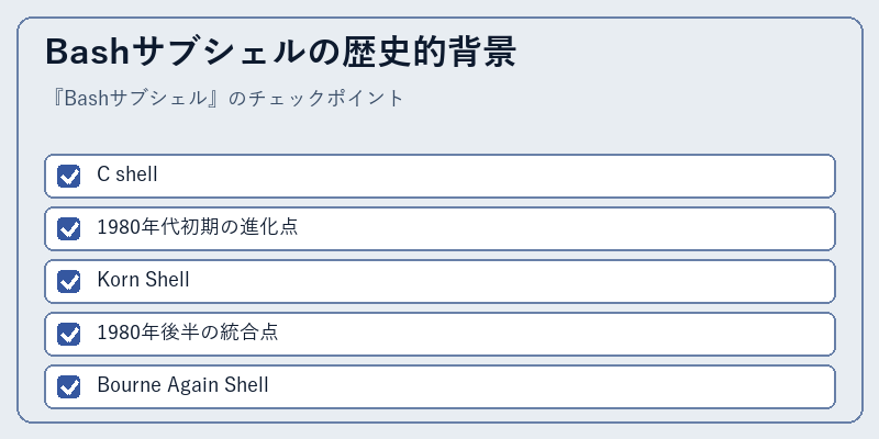 Bashサブシェルの歴史的背景