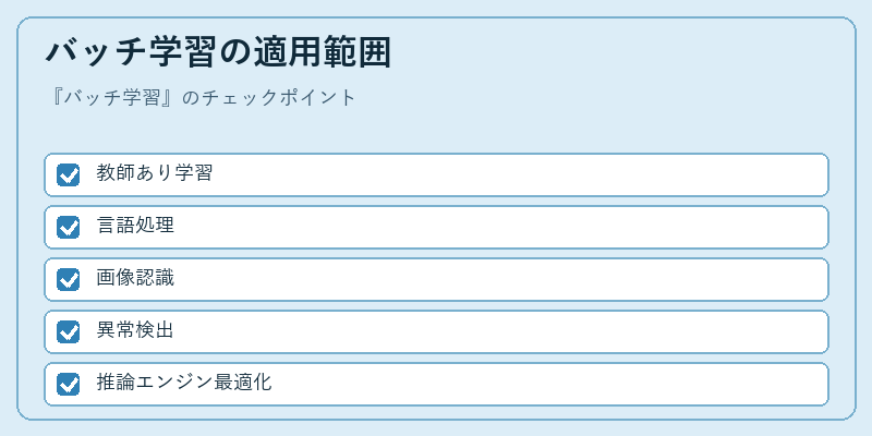 バッチ学習の適用範囲