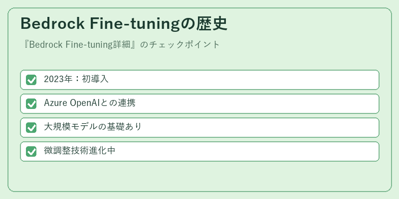 Bedrock Fine-tuningの歴史