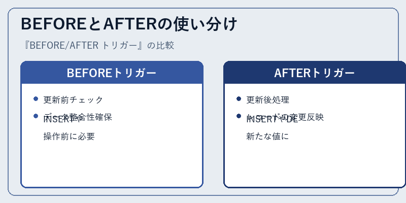 BEFOREとAFTERの使い分け