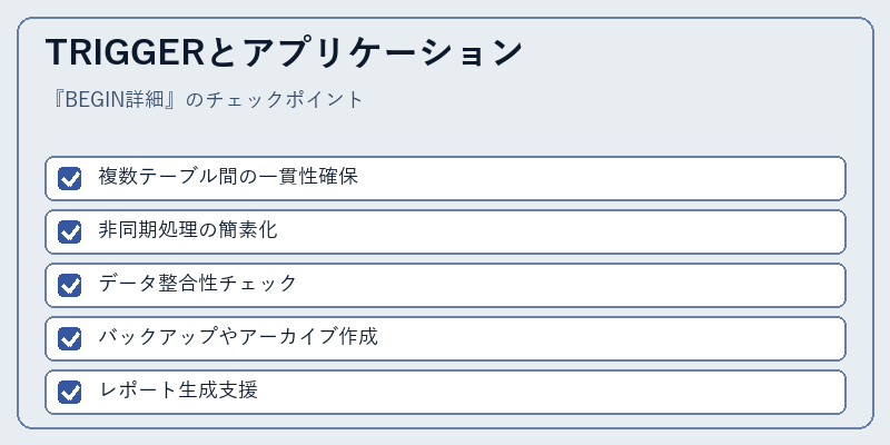 TRIGGERとアプリケーション