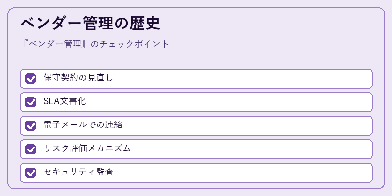 ベンダー管理の歴史