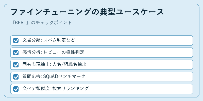 ファインチューニングの典型ユースケース