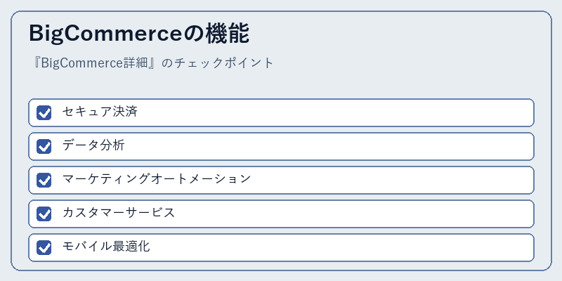 BigCommerceの機能