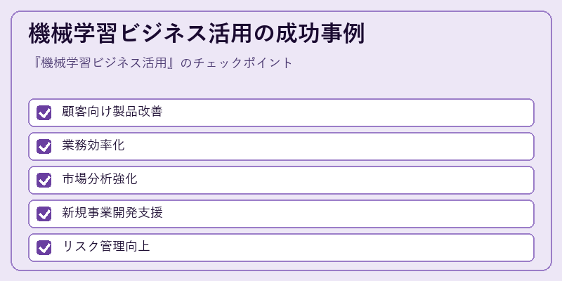 機械学習ビジネス活用の成功事例