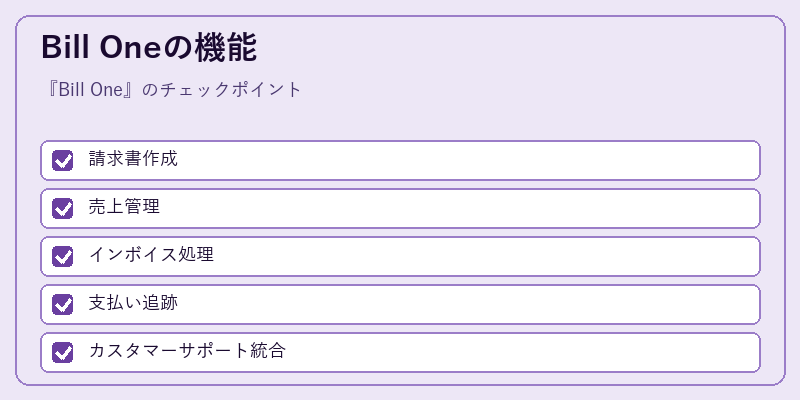 Bill Oneの機能