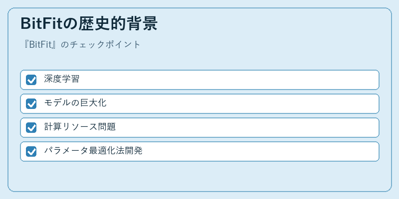 BitFitの歴史的背景