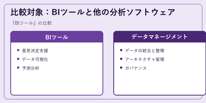 比較対象:BIツールと他の分析ソフトウェア