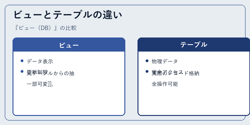 ビューとテーブルの違い
