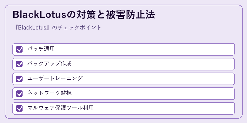 BlackLotusの対策と被害防止法