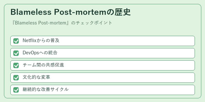 Blameless Post-mortemの歴史