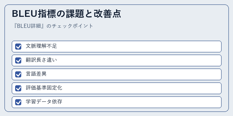 BLEU指標の課題と改善点