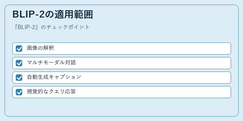 BLIP-2の適用範囲