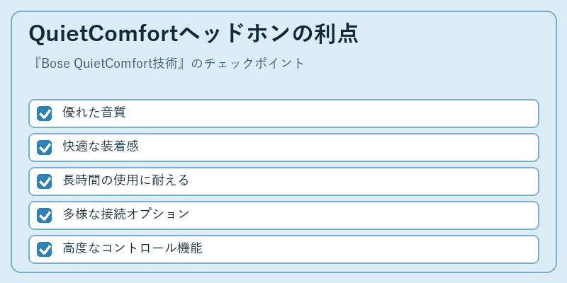 QuietComfortヘッドホンの利点