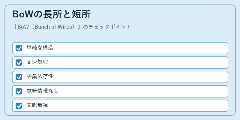 BoWの長所と短所