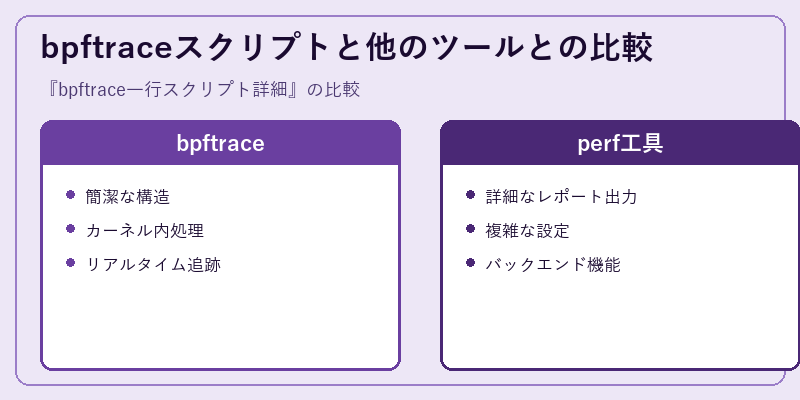 bpftraceスクリプトと他のツールとの比較