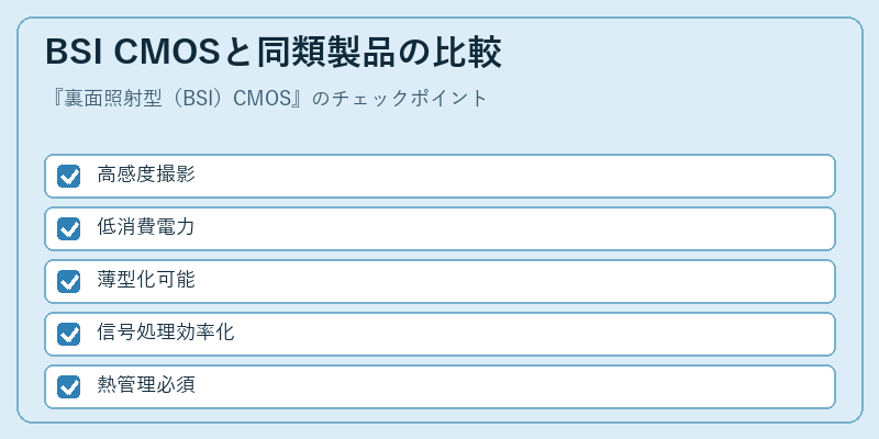 BSI CMOSと同類製品の比較