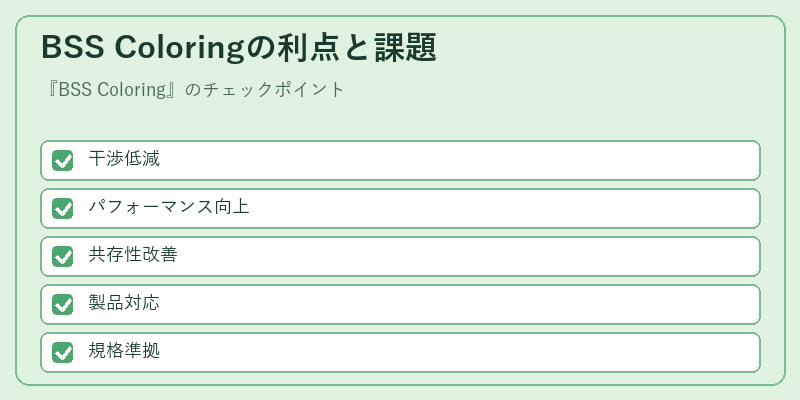 BSS Coloringの利点と課題