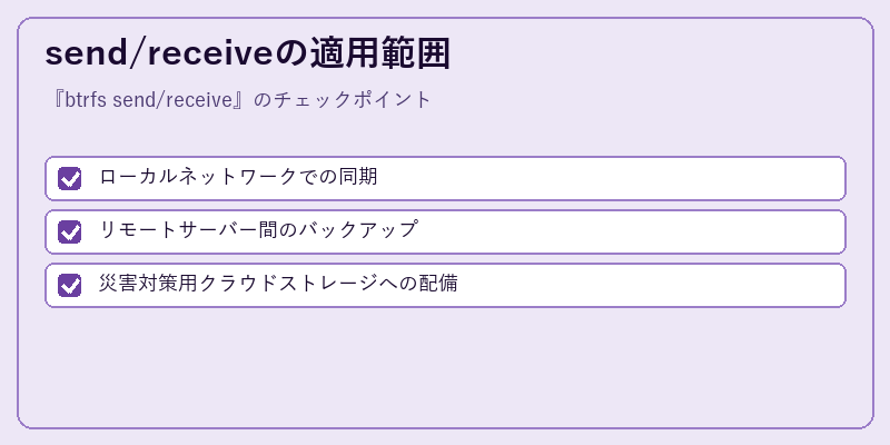 send/receiveの適用範囲
