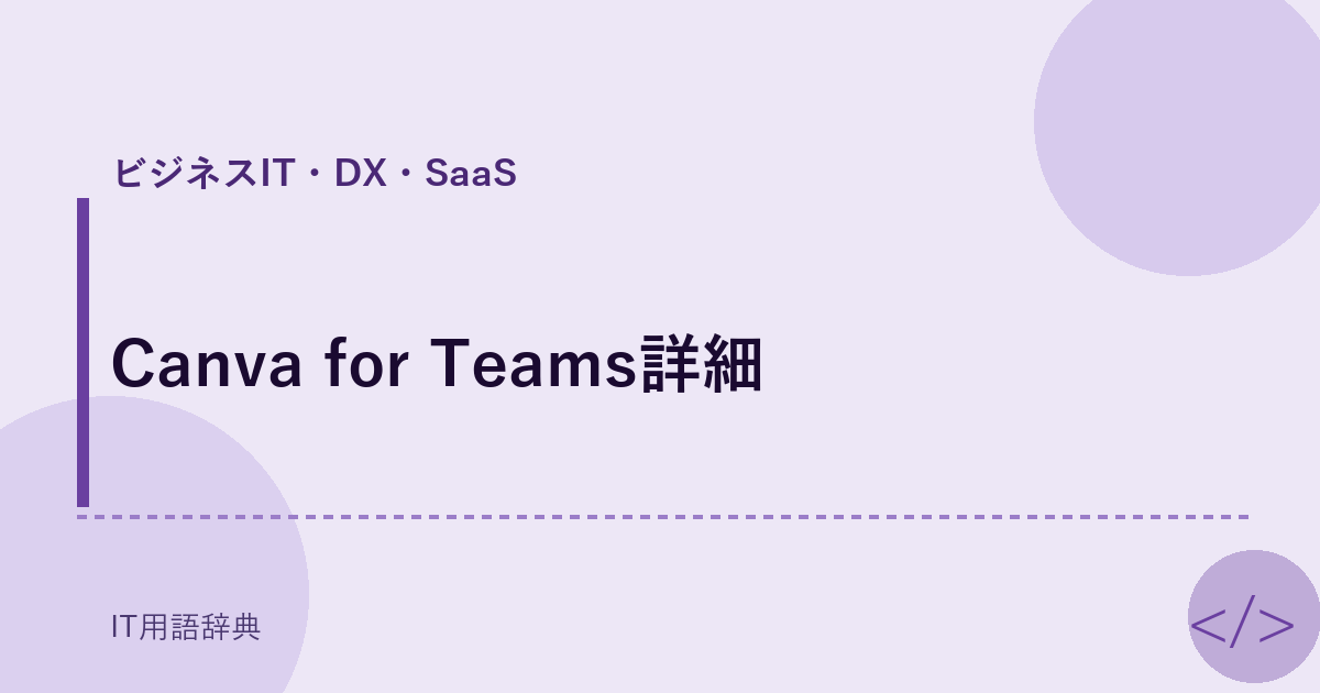 Canva for Teams詳細 アイキャッチ