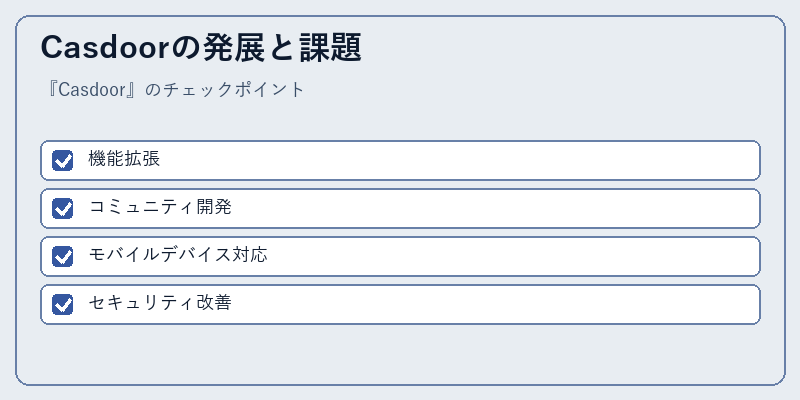 Casdoorの発展と課題