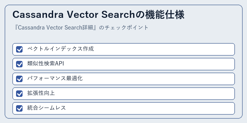 Cassandra Vector Searchの機能仕様