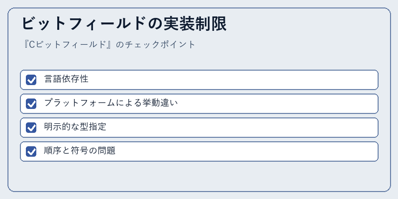 ビットフィールドの実装制限