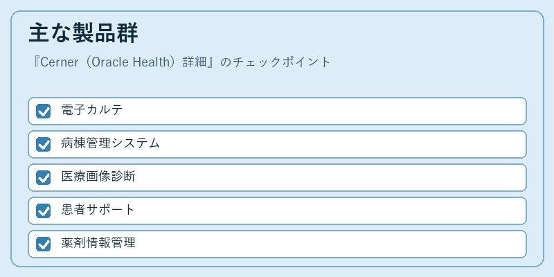 主な製品群