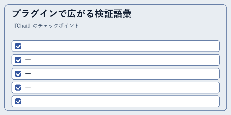 プラグインで広がる検証語彙