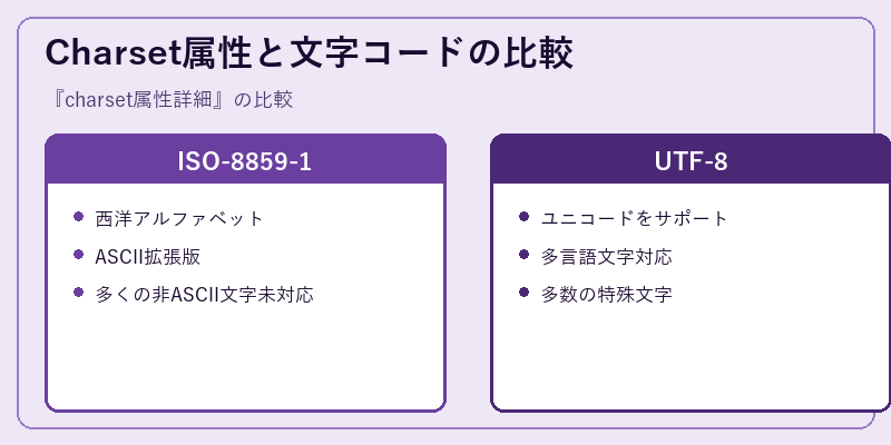 Charset属性と文字コードの比較
