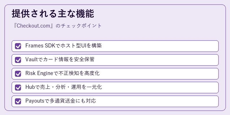 提供される主な機能