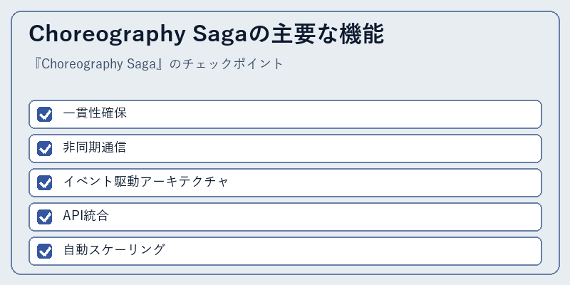 Choreography Sagaの主要な機能