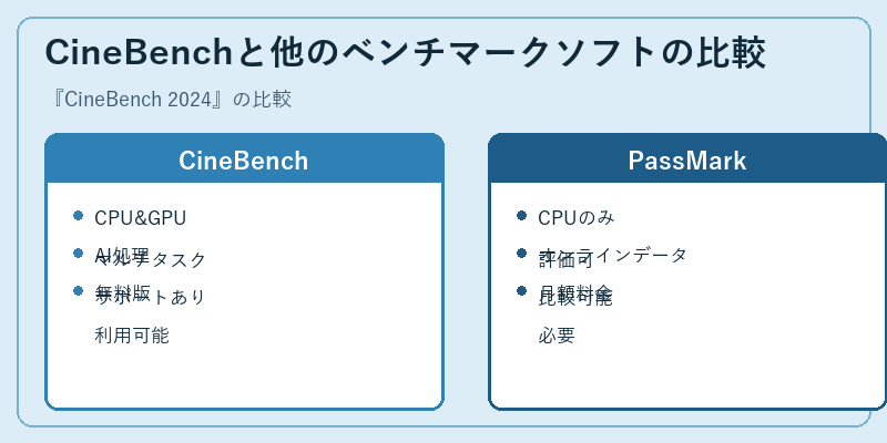 CineBenchと他のベンチマークソフトの比較