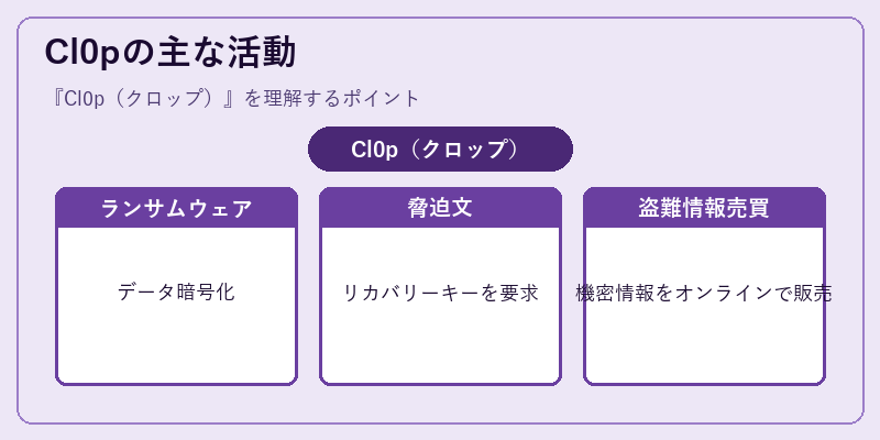 Cl0pの主な活動