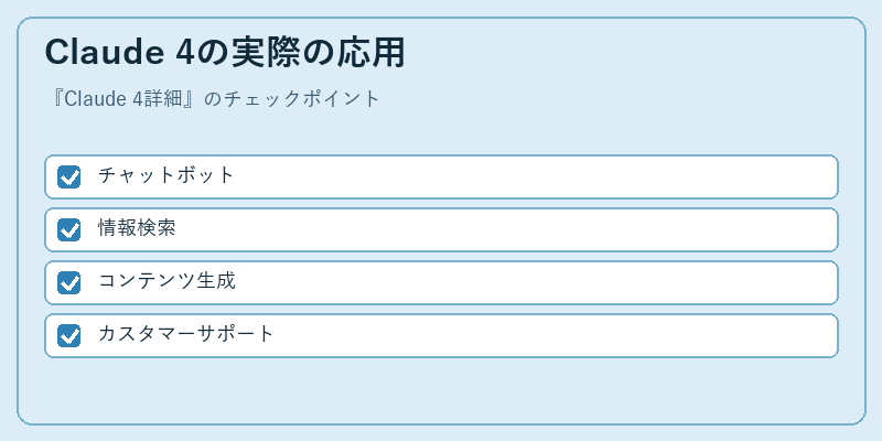 Claude 4の実際の応用